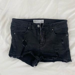 Black Jean Shorts